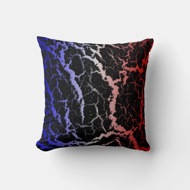 Cracked Space Lava - Blue/White/Red Cushion (Front)