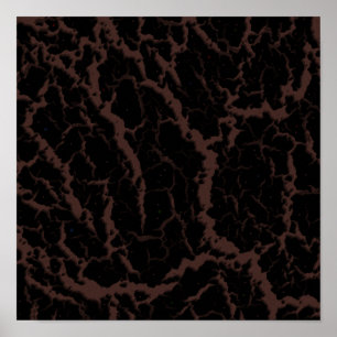 Cracked Space Lava - Brown Poster