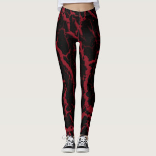 Cracked Space Lava - Burgundy Leggings