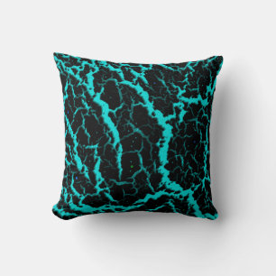 Cracked Space Lava - Cyan Cushion