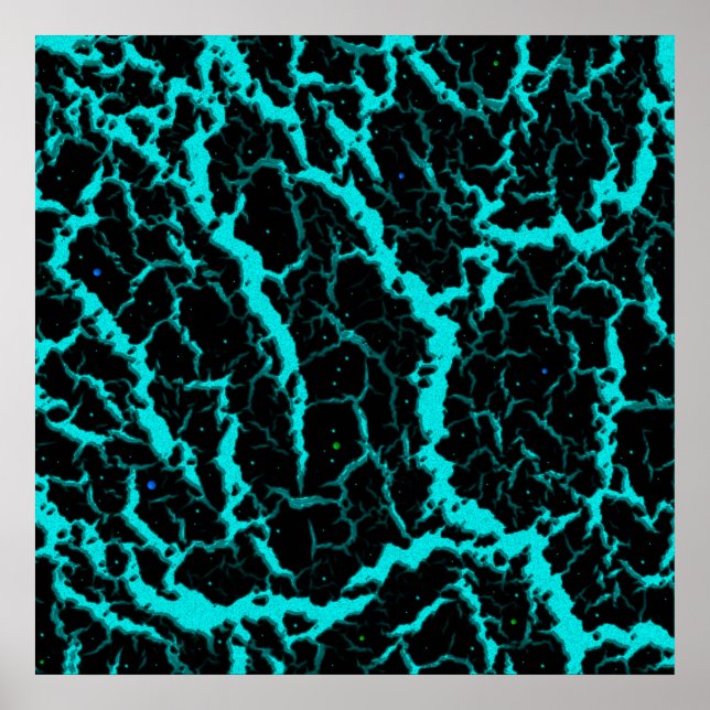 Cracked Space Lava - Cyan Poster (Front)