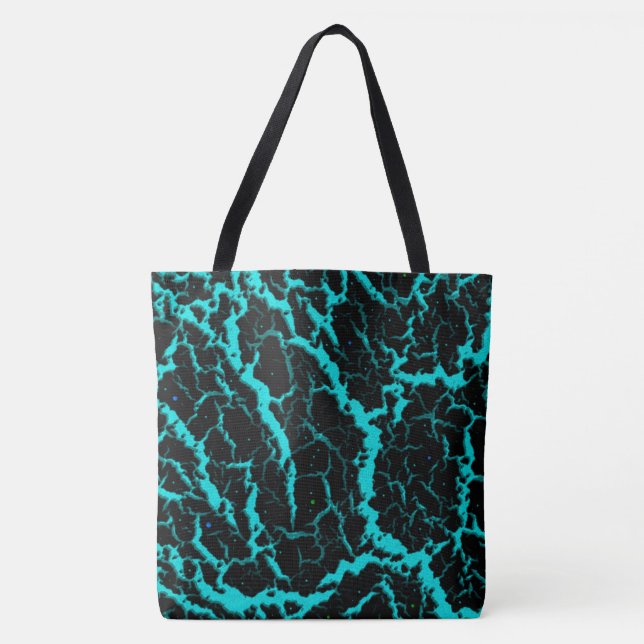 Cracked Space Lava - Cyan Tote Bag (Front)
