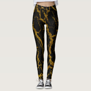Cracked Space Lava - Glitter Orange Leggings