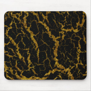 Cracked Space Lava - Glitter Orange Mouse Pad