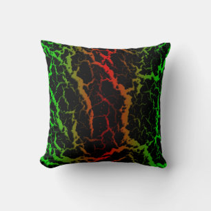 Cracked Space Lava - Green/Red Cushion