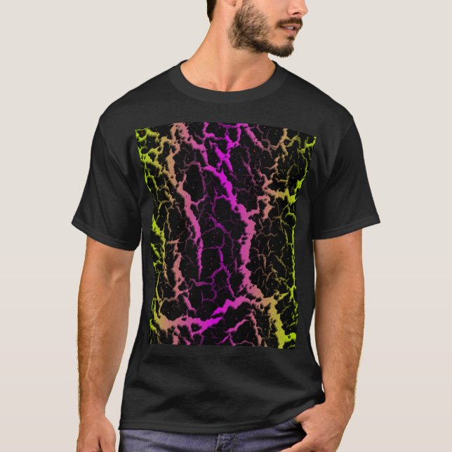 Cracked Space Lava - Lime/Pink T-Shirt (Front)