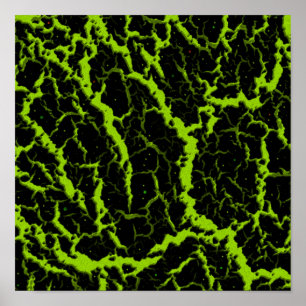 Cracked Space Lava - Lime Poster