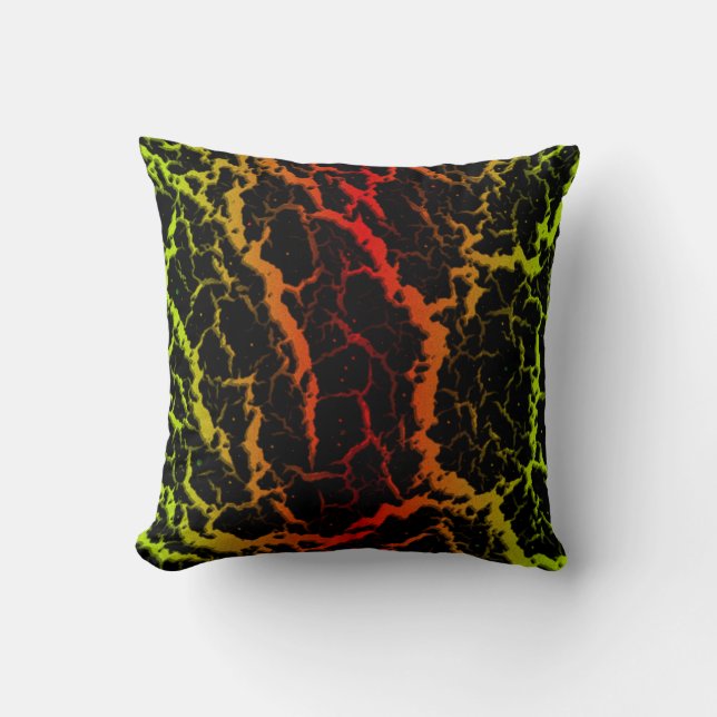 Cracked Space Lava - Lime/Red Cushion (Front)