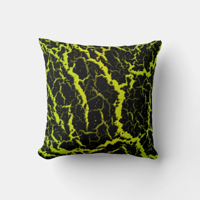 Cracked Space Lava - Lime/Yellow Cushion (Front)