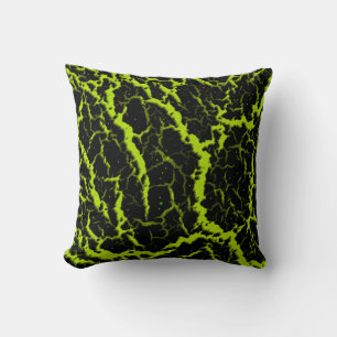 Cracked Space Lava - Lime Yellow Cushion