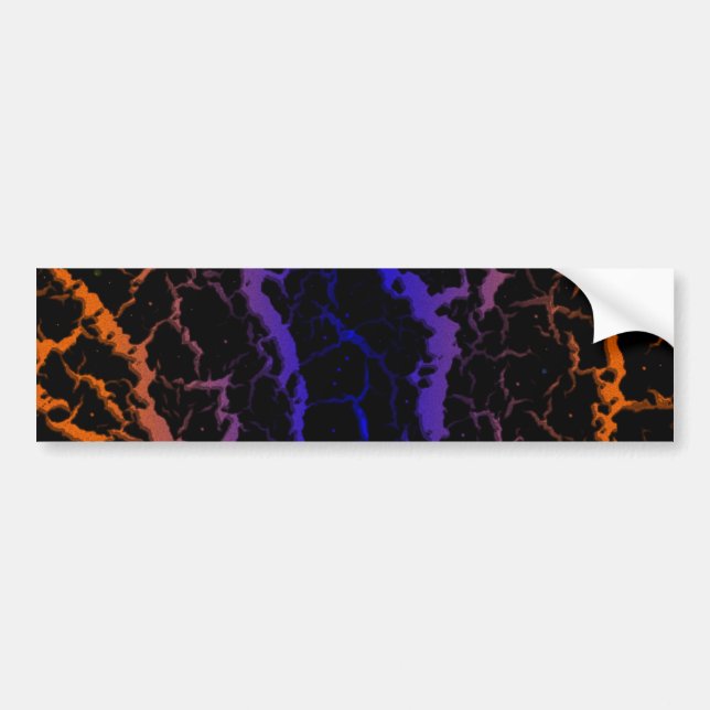 Cracked Space Lava - Orange/Blue Bumper Sticker (Front)