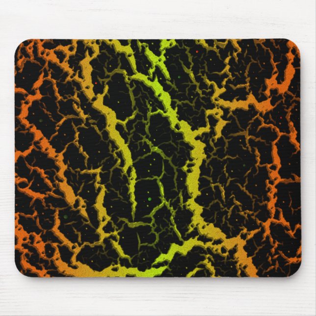 Cracked Space Lava - Orange/Lime Mouse Pad (Front)