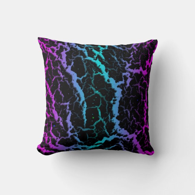 Cracked Space Lava - Pink/Cyan Cushion (Front)
