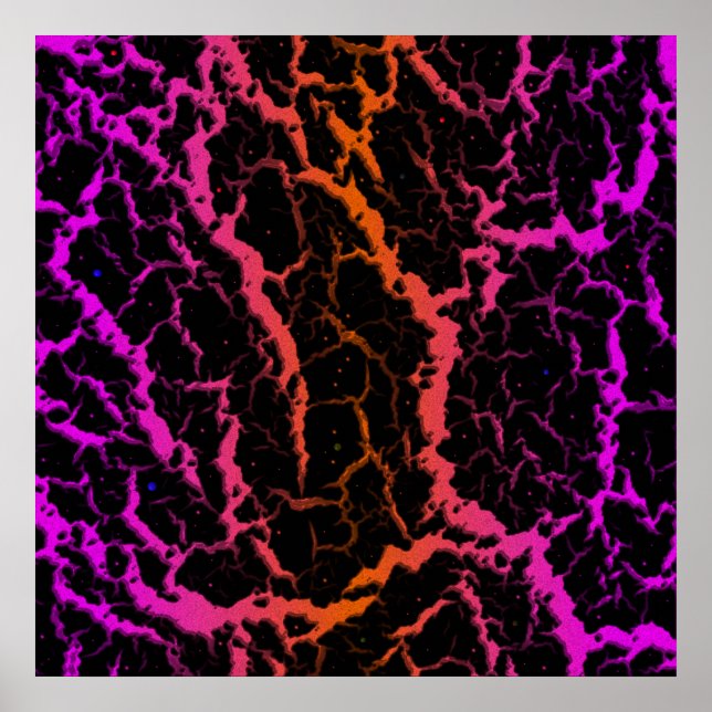 Cracked Space Lava - Pink/Orange Poster (Front)
