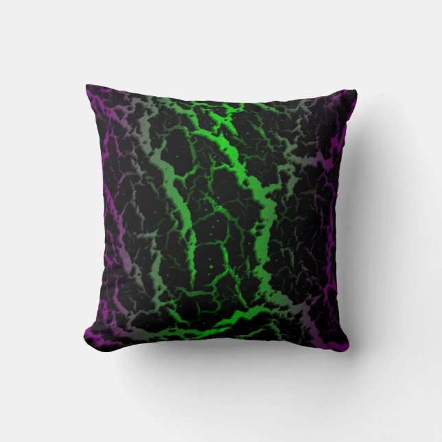 Cracked Space Lava - Purple/Green Cushion (Front)