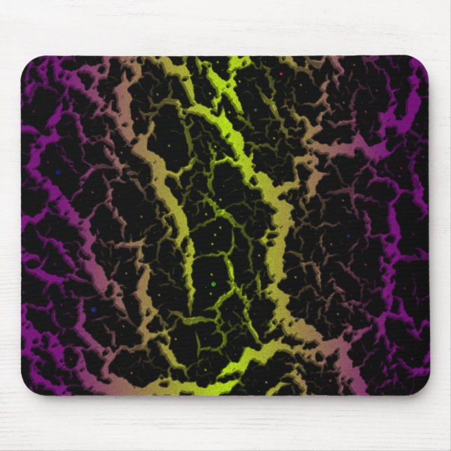 Cracked Space Lava - Purple/Lime Mouse Pad (Front)