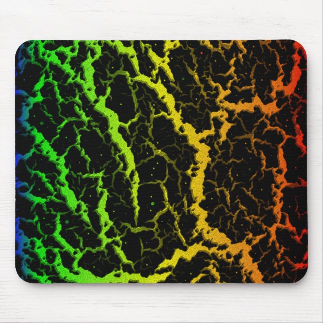Cracked Space Lava - Rainbow BGYOR Mouse Pad (Front)