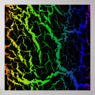 Cracked Space Lava - Rainbow OYGBP Poster