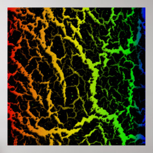 Cracked Space Lava - Rainbow ROYGB Poster
