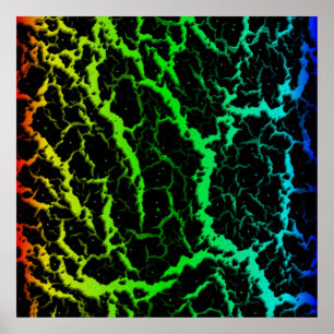 Cracked Space Lava - Rainbow RYGCB Poster
