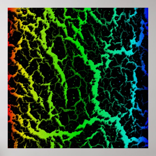 Cracked Space Lava - Rainbow RYGCB Poster (Front)