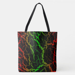 Cracked Space Lava - Red/Green Tote Bag