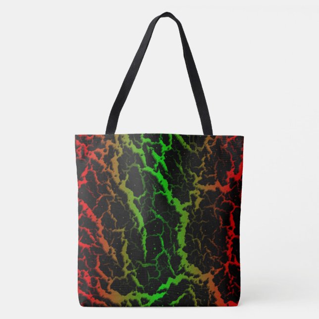 Cracked Space Lava - Red/Green Tote Bag (Front)