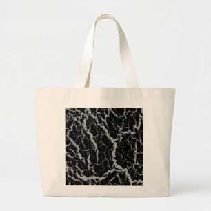 Cracked Space Lava - Silver Large Tote Bag