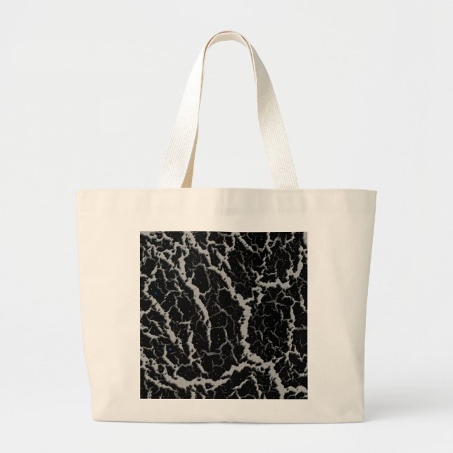 Cracked Space Lava - Silver Large Tote Bag (Front)