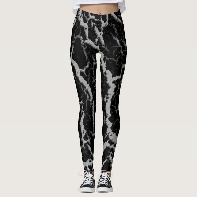 Cracked Space Lava - Silver Leggings (Front)