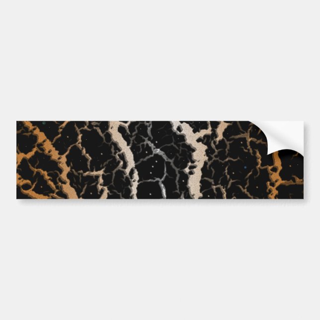 Cracked Space Lava - White/Bronze Bumper Sticker (Front)