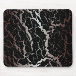 Cracked Space Lava - White/Brown Mouse Pad