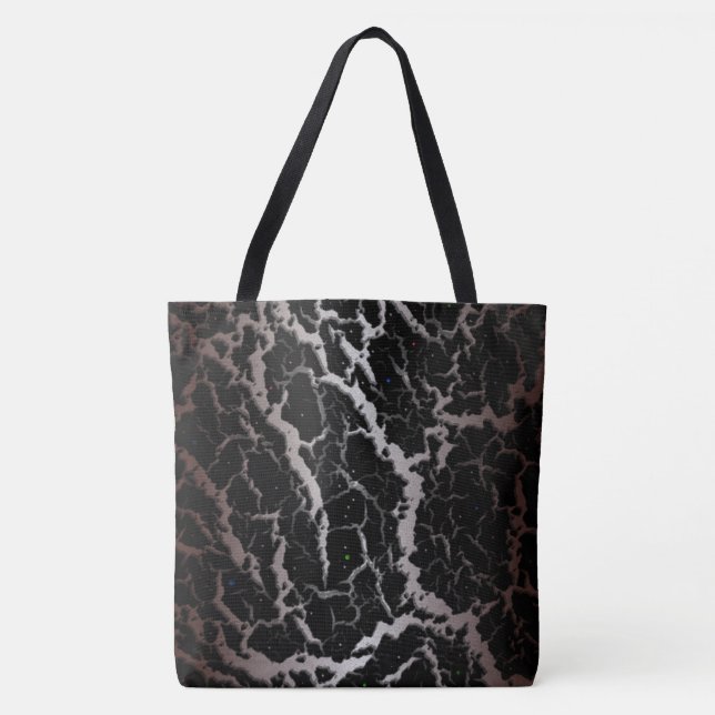 Cracked Space Lava - White/Brown Tote Bag (Front)