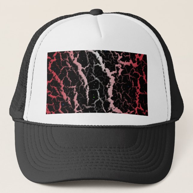 Cracked Space Lava - White/Coral Trucker Hat (Front)