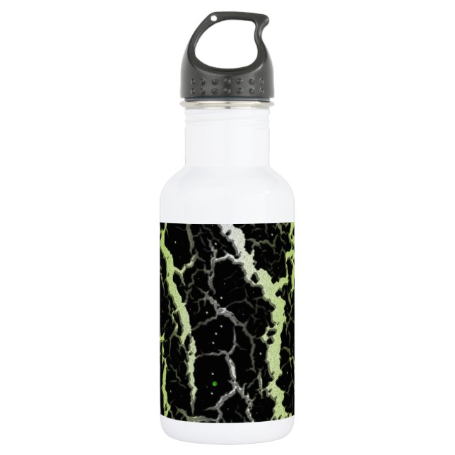 Cracked Space Lava - White/Lime 532 Ml Water Bottle (Front)