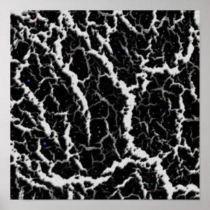 Cracked Space Lava - White Poster