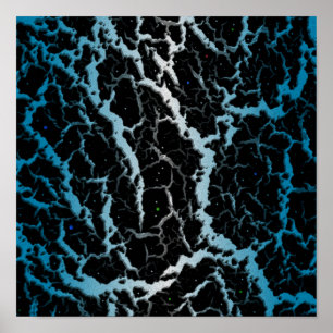 Cracked Space Lava - White/Sky Blue Poster