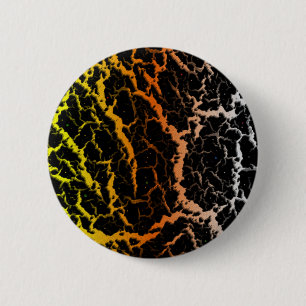 Cracked Space Lava - Yellow/Orange/White 6 Cm Round Badge