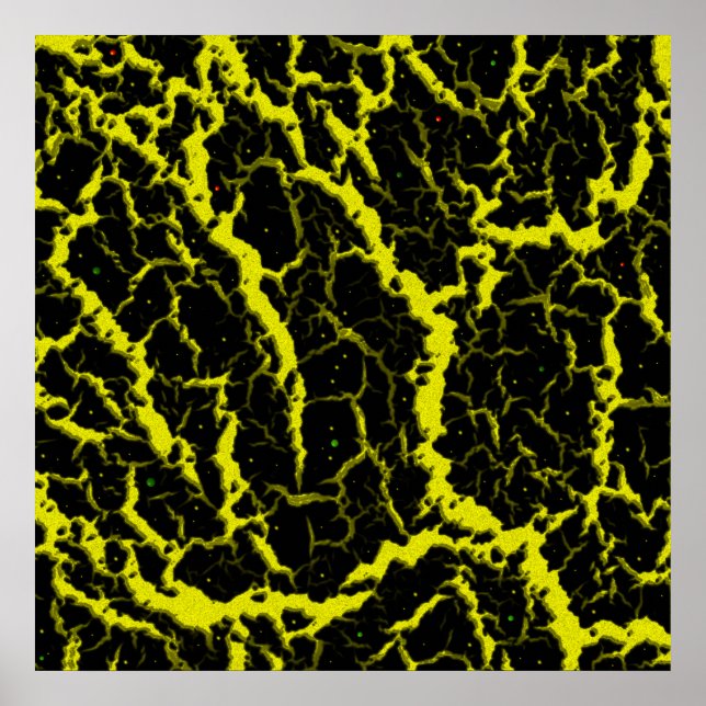 Cracked Space Lava - Yellow Poster (Front)