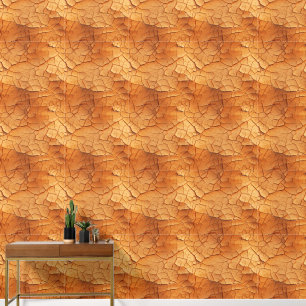 Cracked Terracotta Geometric Pattern Wallpaper