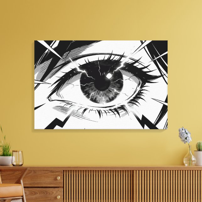 Cracked Vision Anime Eye Canvas Print (Insitu(LivingRoom))