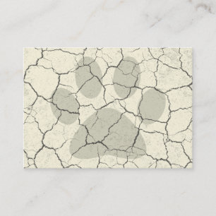 Cracked White Animal Paw Print Business Cards