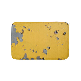 Cracked yellow metal: dirty texture. bath mat