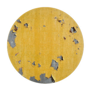 Cracked yellow metal: dirty texture. cutting board
