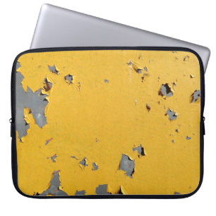 Cracked yellow metal: dirty texture. laptop sleeve