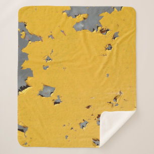 Cracked yellow metal: dirty texture. sherpa blanket