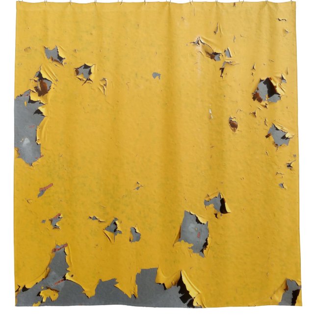 Cracked yellow metal: dirty texture. shower curtain (Front)