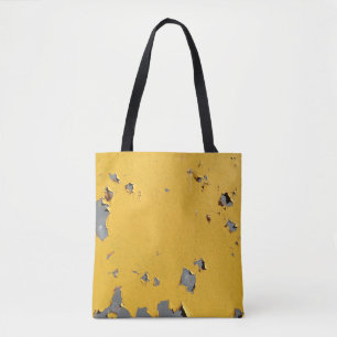 Cracked yellow metal: dirty texture. tote bag
