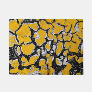Cracked Yellow Road Paint Doormat
