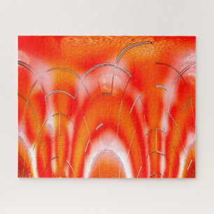 Cracking orange jigsaw puzzle